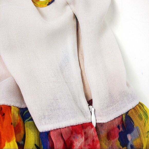 Blue Plate Floral Open Back Tank Dress Sz M - Picture 8 of 10